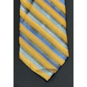 Pronto Uomo 100% Silk Tie, Browns Golds & Blues